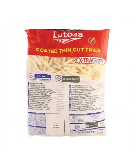 BATATA PALITO 7 MM COATED CRISPY LUTOSA 2,5 KG CX/04