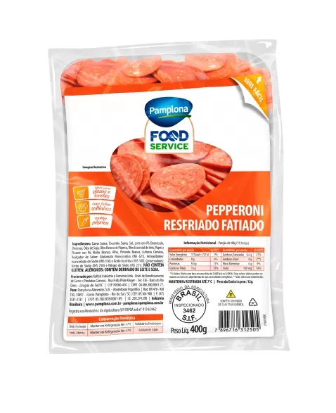 PEPPERONI FATIADO 400G PAMPLONA CX/04 PCT