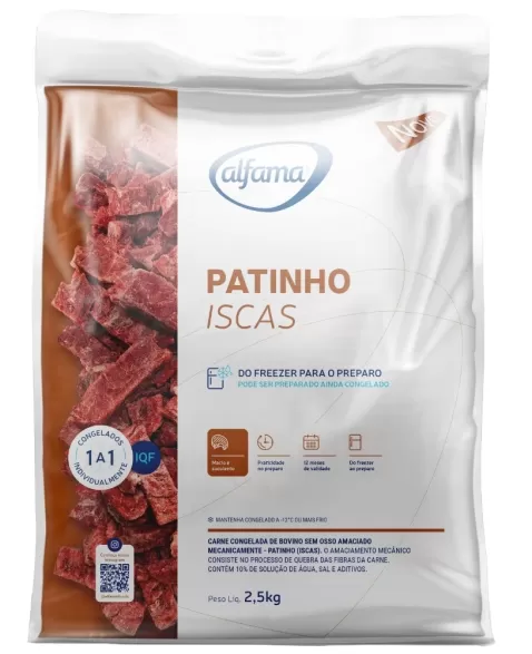 PATINHO BOVINO EM TIRAS 2,5KG ALFAMA CX/04 PCT