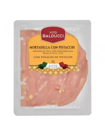 MORTADELA FAT C/PISTACHE 100G VITO BALDUCCI CX/10 PCT