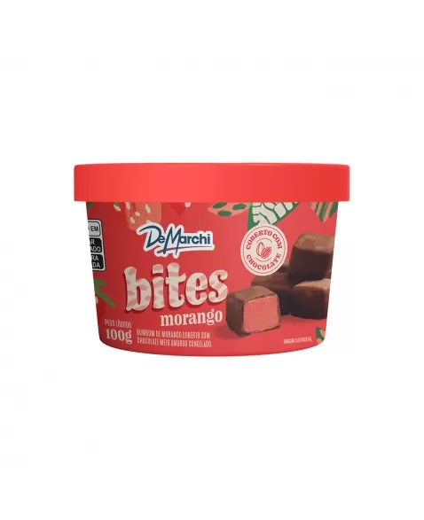 BOMBOM DE MORANGO COM CHOC BITES 100G CX/12 PT