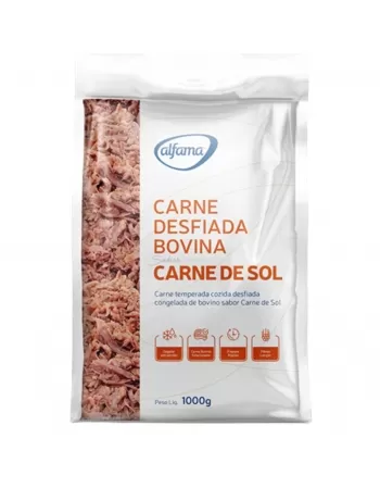 CARNE BOVINA DESFIADA SABOR CARNE DE SOL 1KG ALFAMA CX/6 PCT