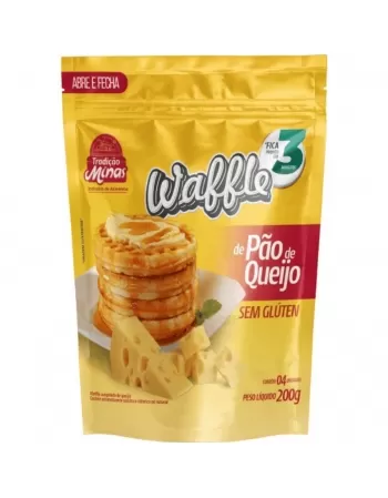 WAFFLE PAO DE QUEIJO 50G TRADICAO MINAS 200G PC/04 UN CX/18 PCT