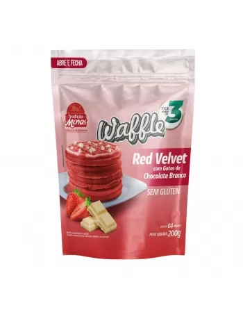 WAFFLE TRAD RED VELVET C/GOTAS 60G TRADICAO MINAS 240G PC/04 UN CX/18 PCT